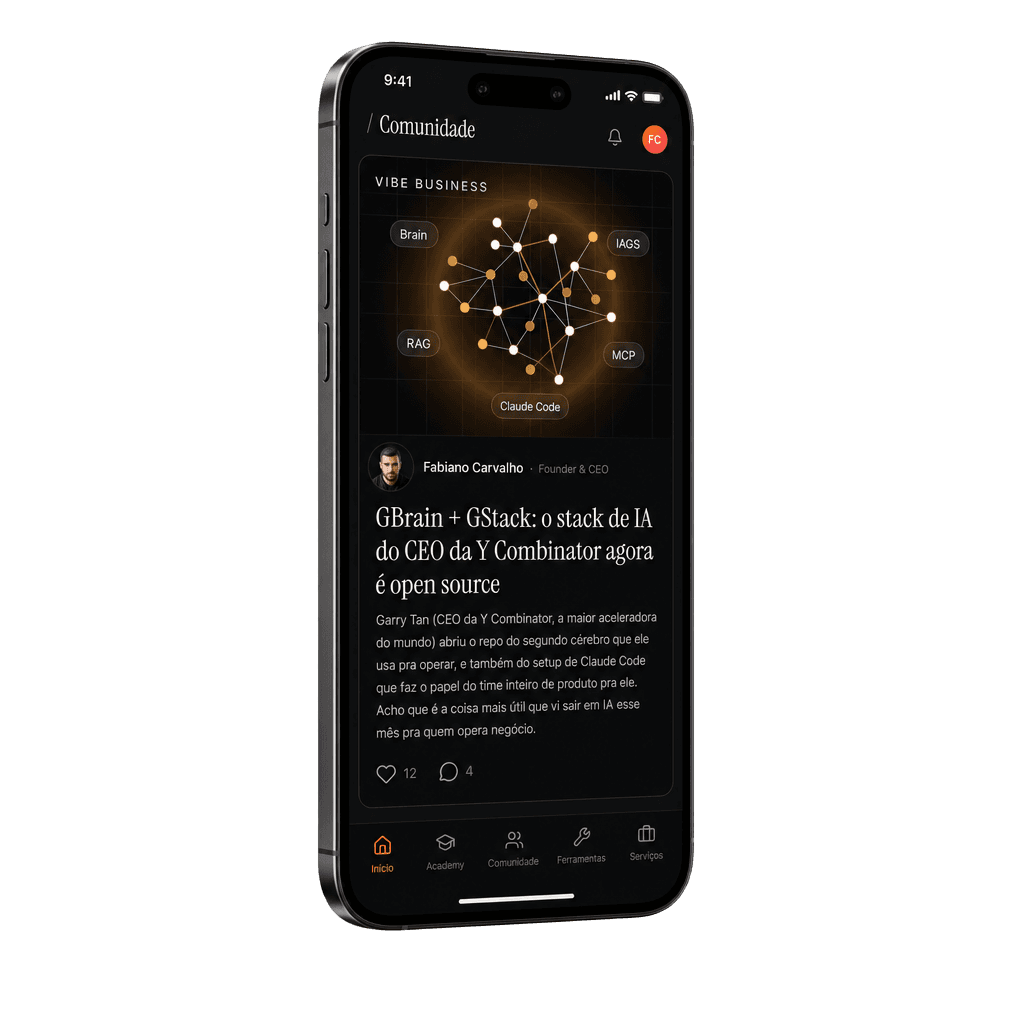 Mockup da Comunidade do Vibehub no mobile