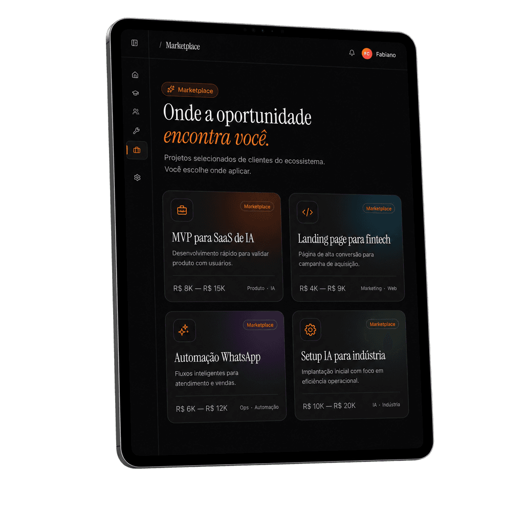 Mockup do Marketplace do Vibehub
